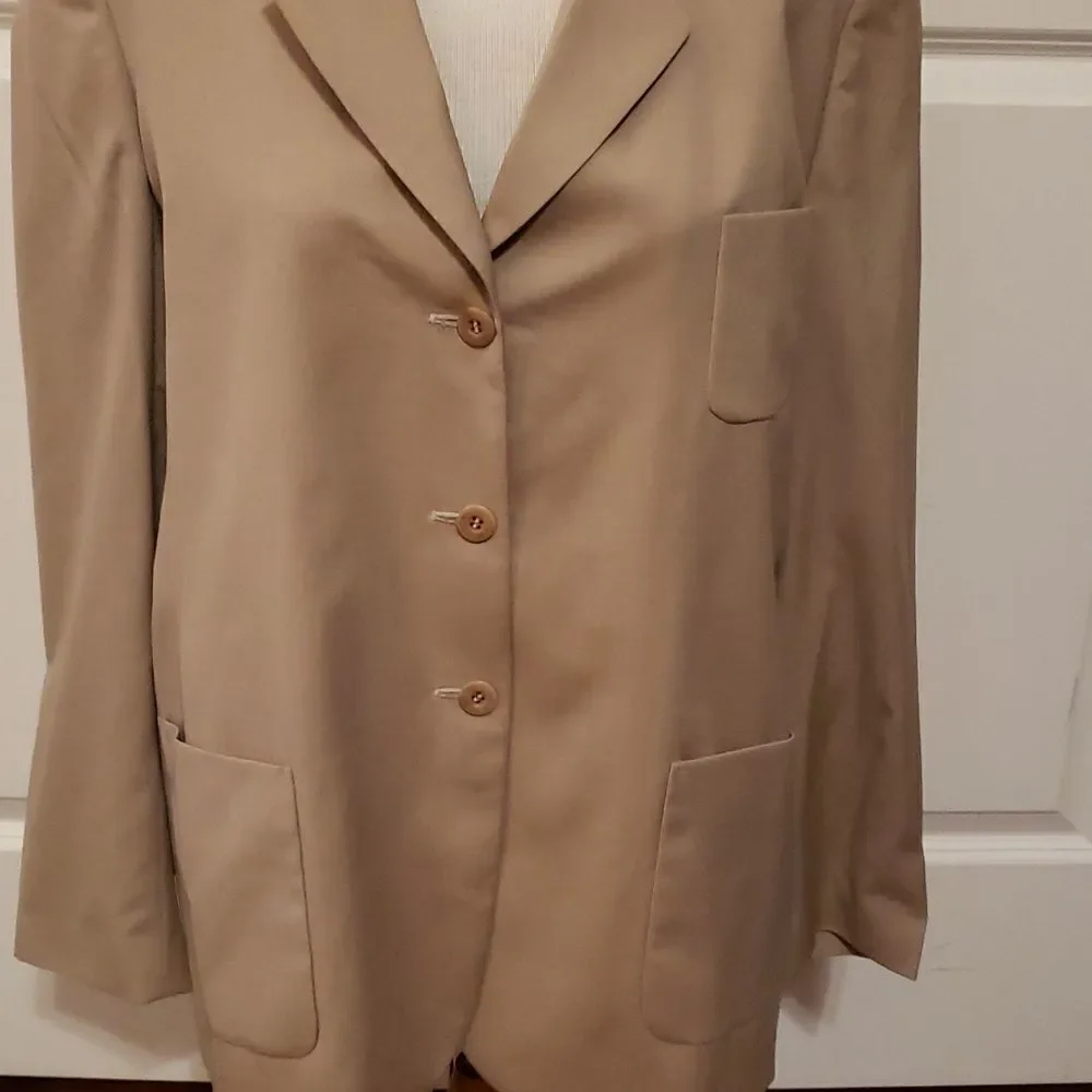 Bernard Zins Paris Women's Cream Blazer‎ Jacket Size 14
